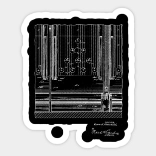 Automatic Bowling Machine Vintage Patent Drawing Sticker